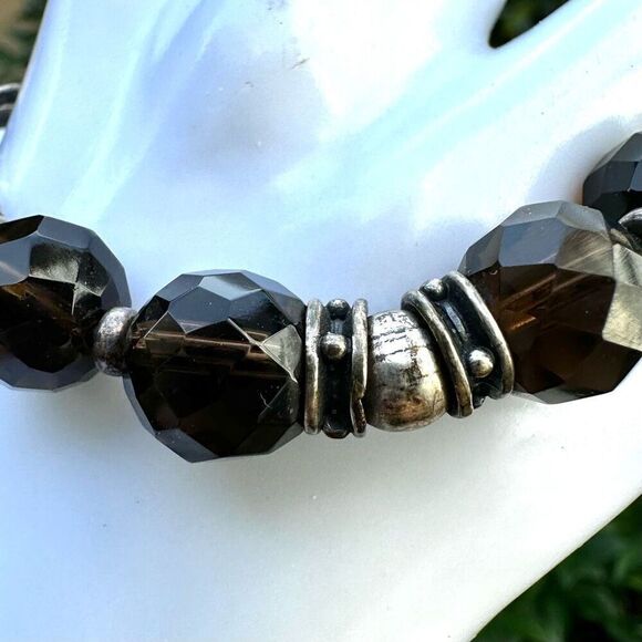 Vintage Silpada Smokey Quartz Sterling silver Bracelet - Picture 3 of 11